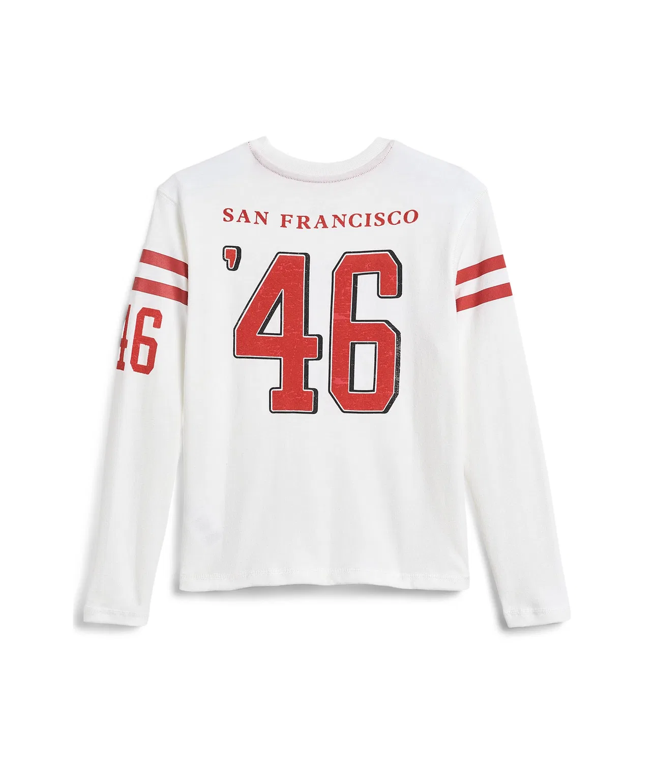 Футболка с длинными рукавами и полосатой кокеткой с символикой команды NFL San Francisco 49ers (для маленьких и больших детей) Junk Food Clothing Kids, Vintage White — фото 2