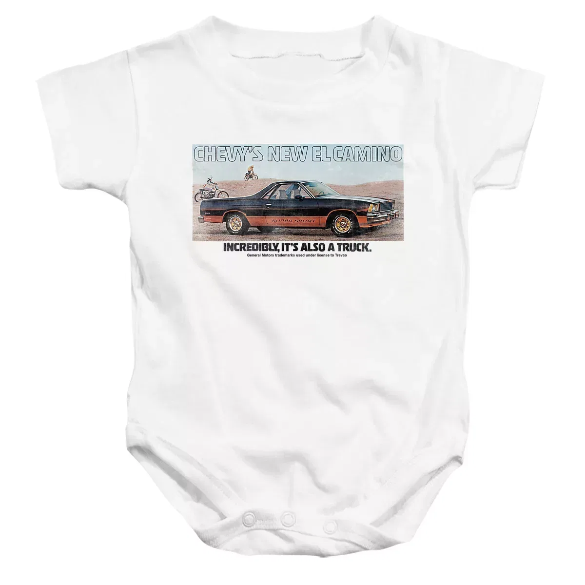 Детский боди-комбинезон с коротким рукавом Chevy El Camino Chevrolet, White