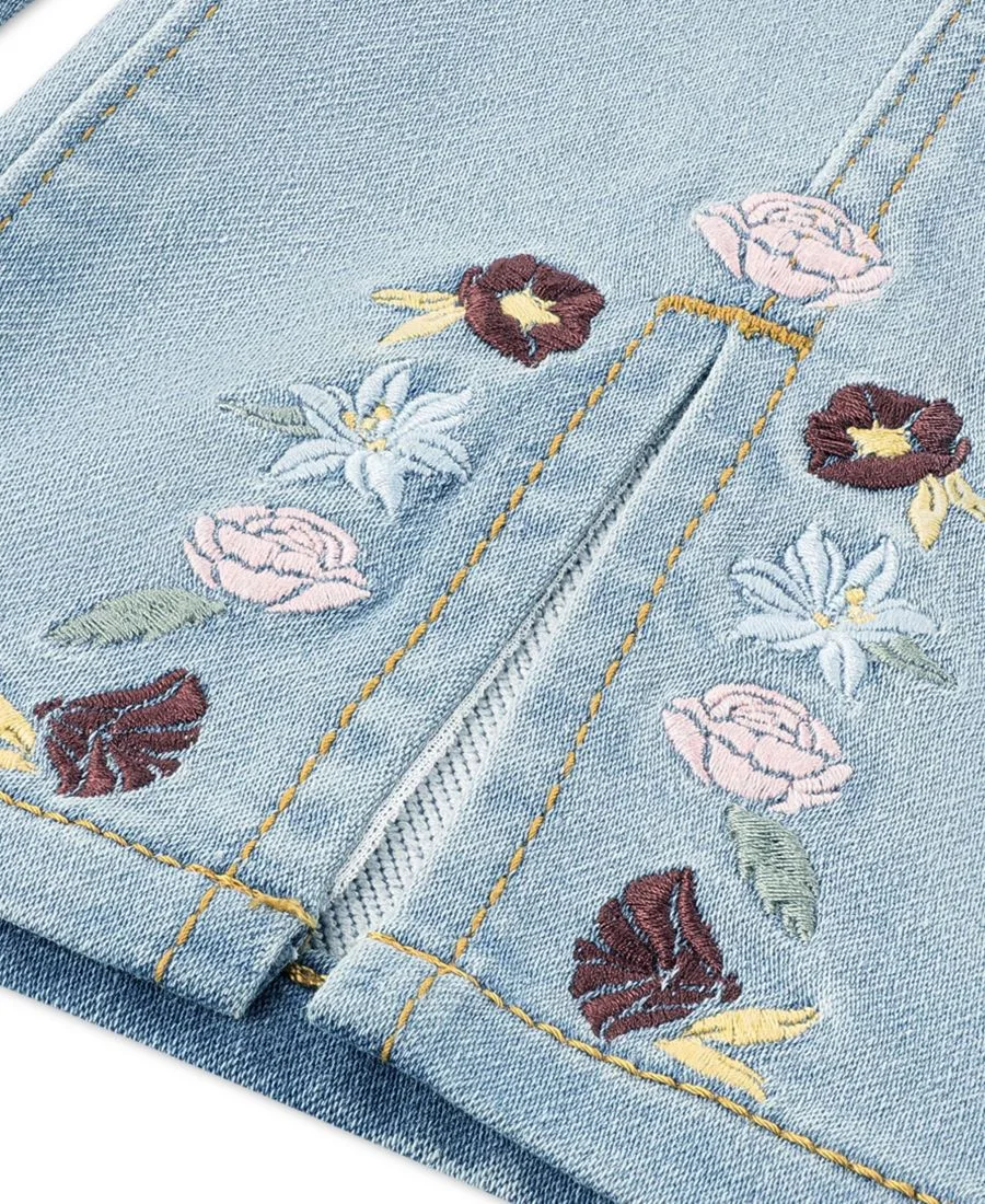 Детские широкие штанишки Добби для девочек Levi's, denim синий — фото 3