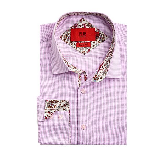 

Мальчиковая рубашка slim fit в клетку houndstooth Elie Balleh, Pink