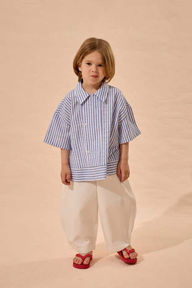 Детская рубашка для мальчиков с длинным рукавом Fahhar Kids, Blue