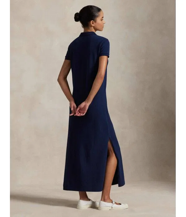 Женское платье-макси хлопковое Polo Ralph Lauren, Blu Marino — фото 2