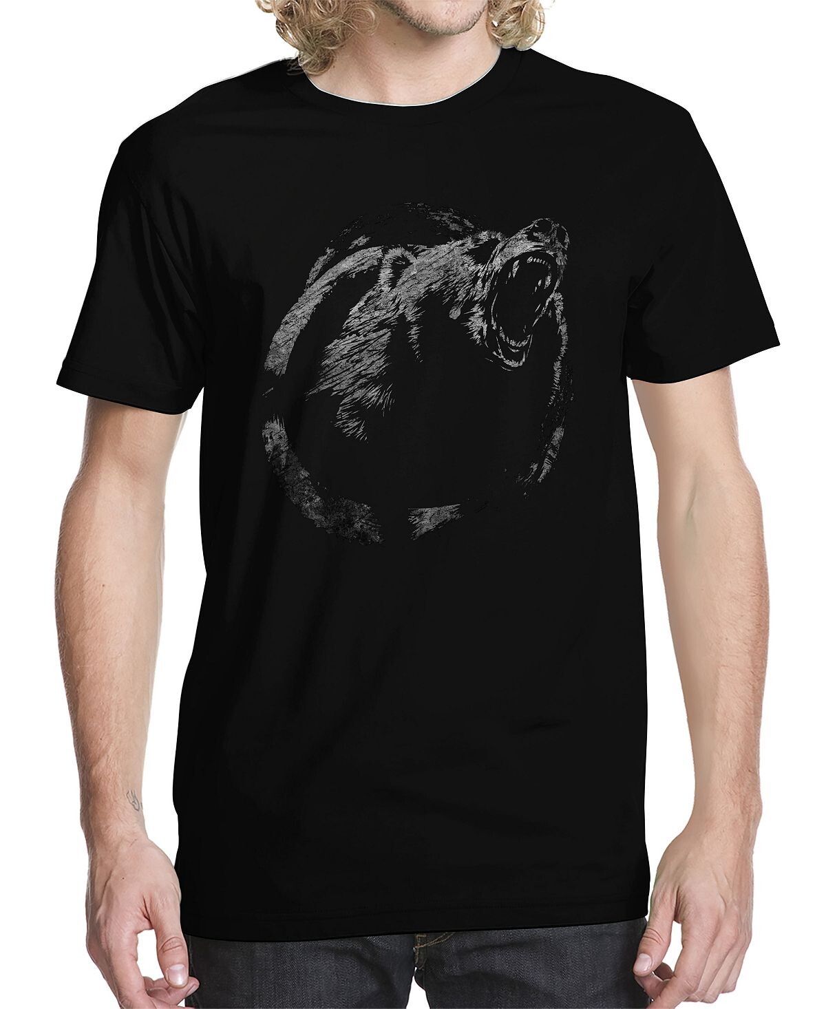 

Мужская футболка с рисунком медведя Buzz Shirts, черный