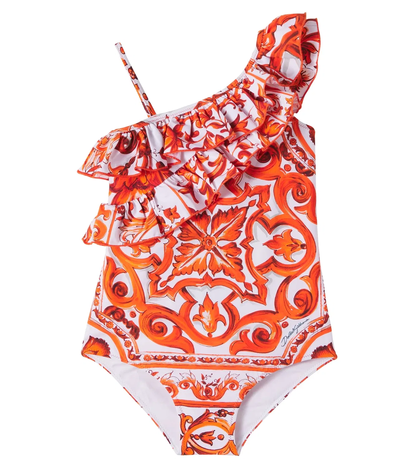 Раздельный купальник с рюшами Majolica Dolce&Gabbana Kids, белый