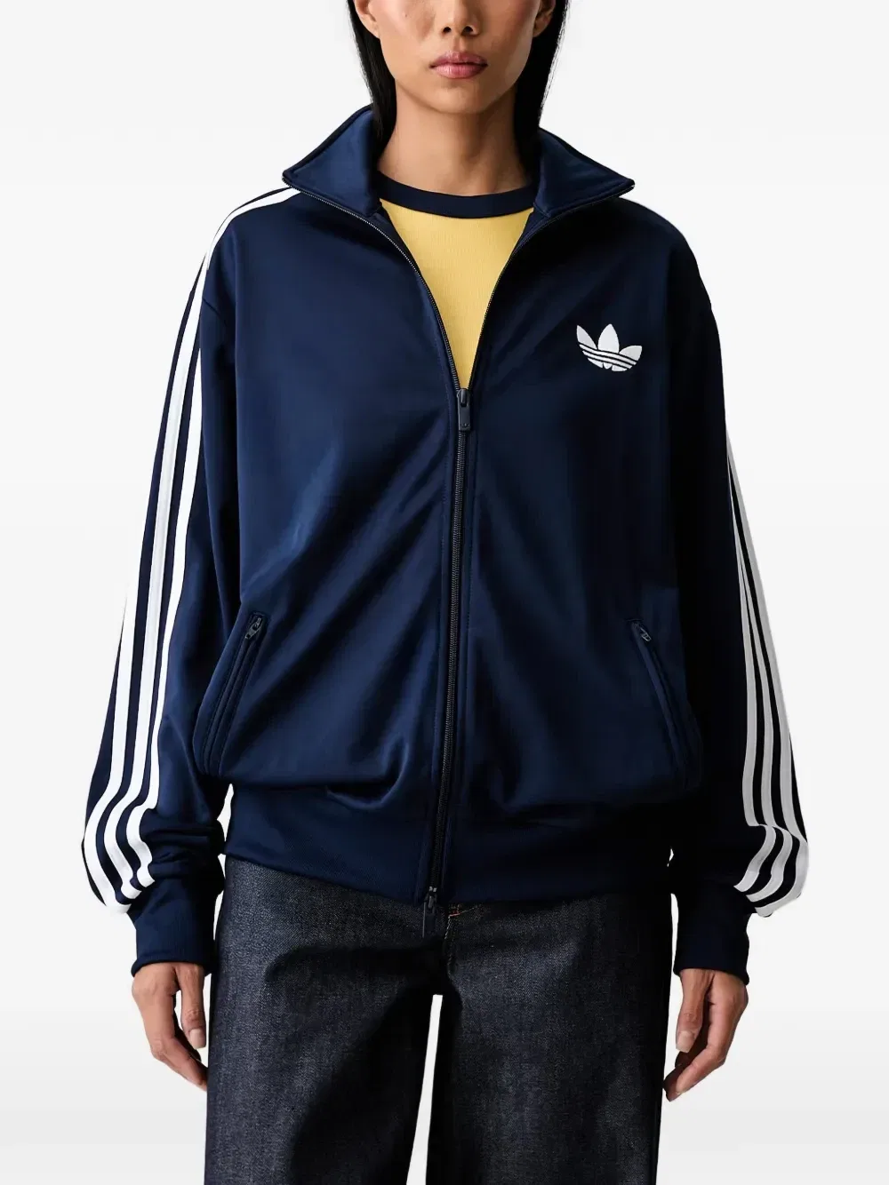 Свитер с вышитым логотипом Firebird в полоску Adidas, синий