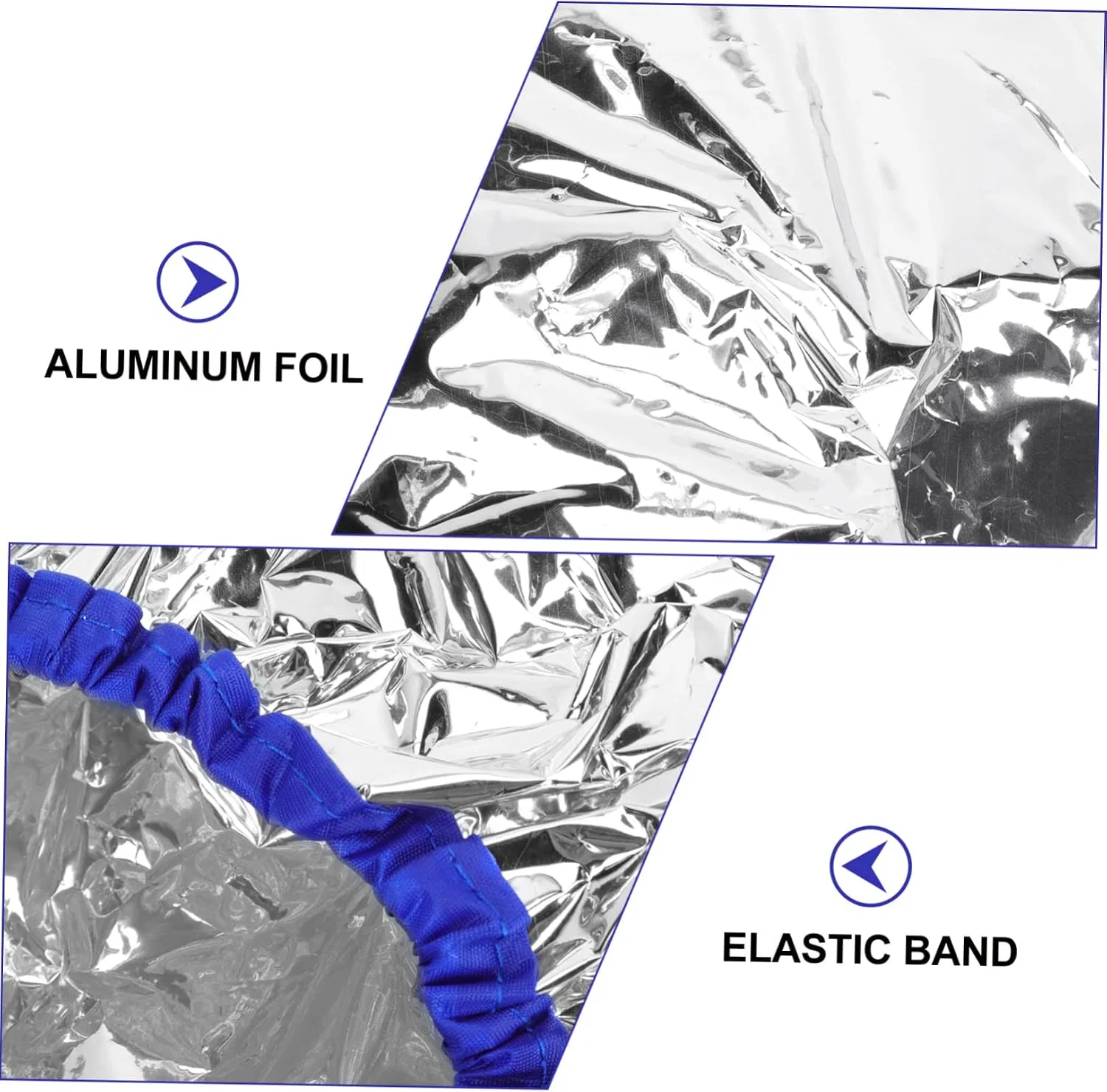 Шапочка для душа Aluminium Foil, Healvian, 26x26x1 см, Silver — фото 4