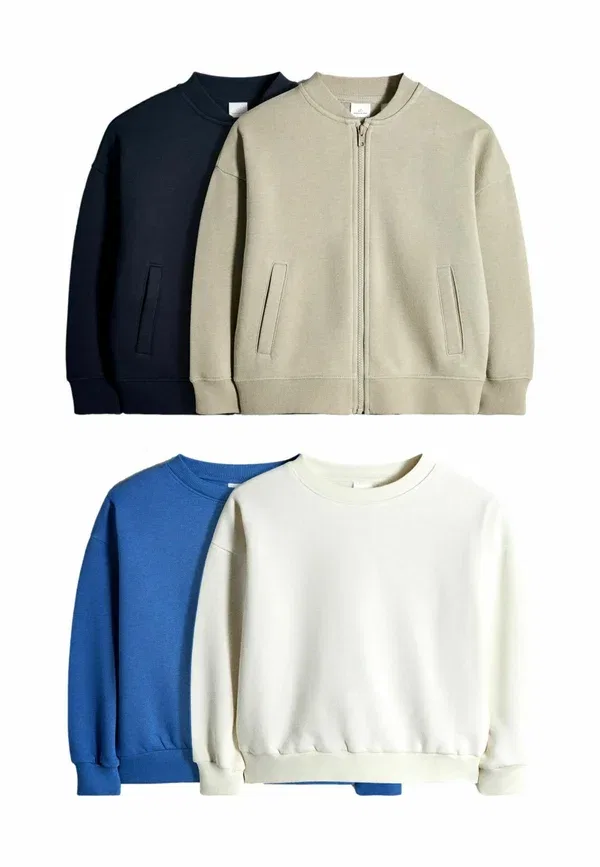 Толстовка на молнии, 4 шт, Regular fit, The Set, Navy Blue, Green, Cream, темно-синий/зеленый/кремовый — фото 4