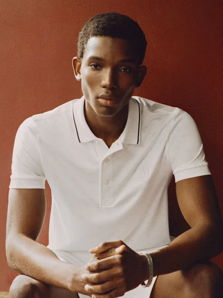 Футболка поло с V-образным вырезом, теннисная LACOSTE, White