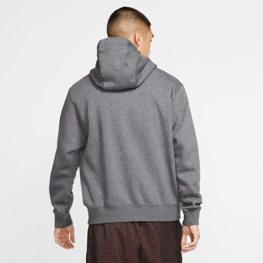 Свитшот мужской с капюшоном и флисовой подкладкой Sportswear Club Fleece Nike, Серый — фото 2