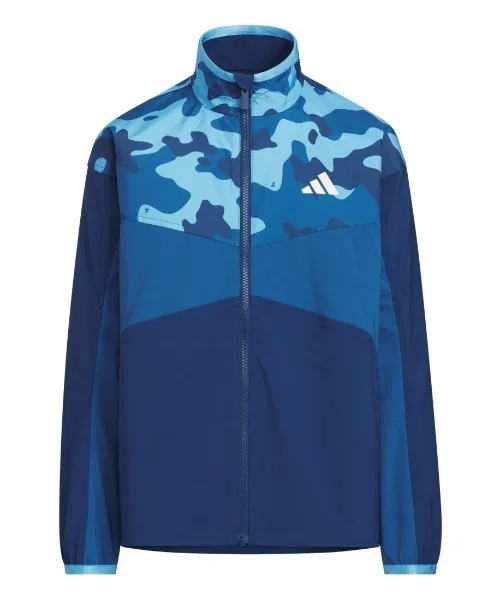 Детская куртка-трактор с камуфляжным принтом, модель Camo Pack Regular Fit Light Woven Track Top Adidas, Blue
