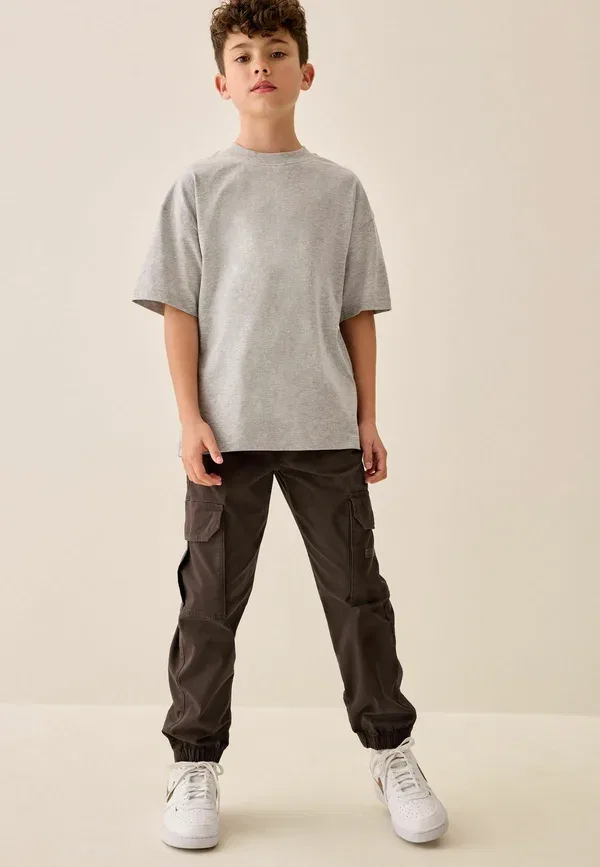 Брюки из хлопка с эластаном Cargo trousers Next, brown, коричневый