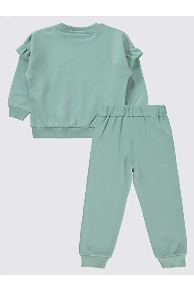Детский спортивный комплект для девочек с фактурным трикотажем Civil Girls, Cascade Green — фото 2