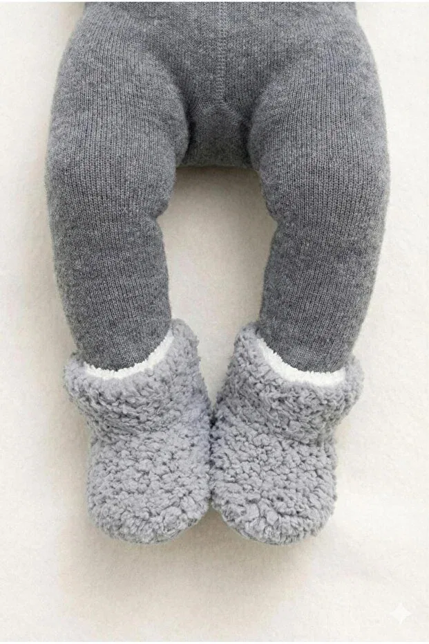 Детские тапочки для новорожденных из флиса Numix Baby Kids, Gray