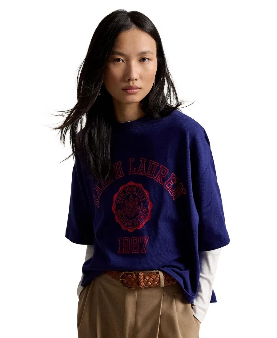 Футболка оверсайз из хлопкового джерси Polo Ralph Lauren, Fall Royal
