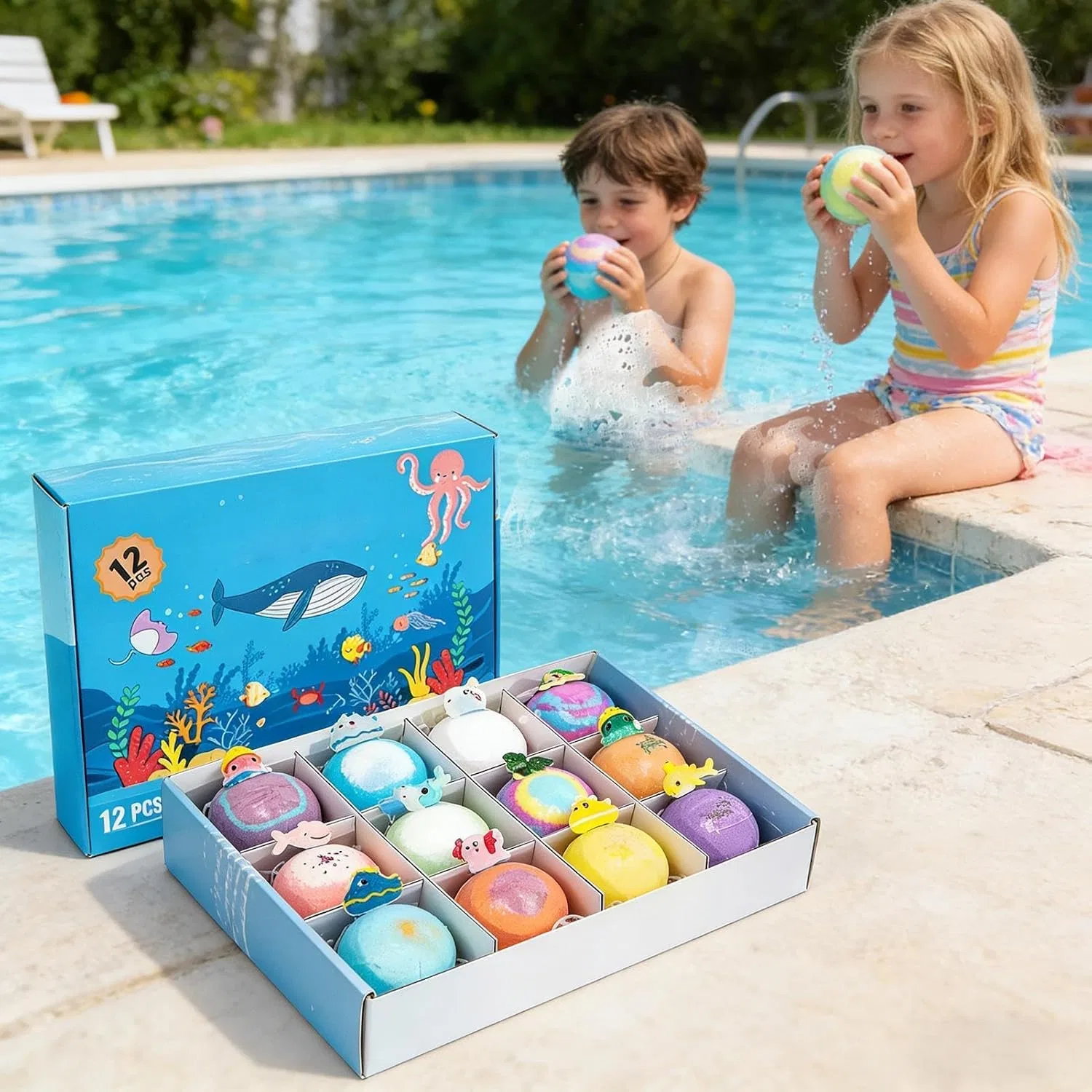 Набор бомбочек для ванны, 12 шт, Byzieir, 20x14 см — фото 2