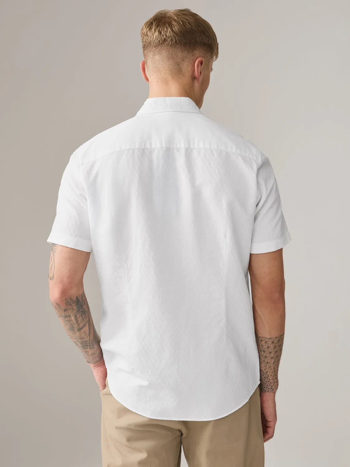 Рубашка с коротким рукавом, Slim Fit Next, белый — фото 3