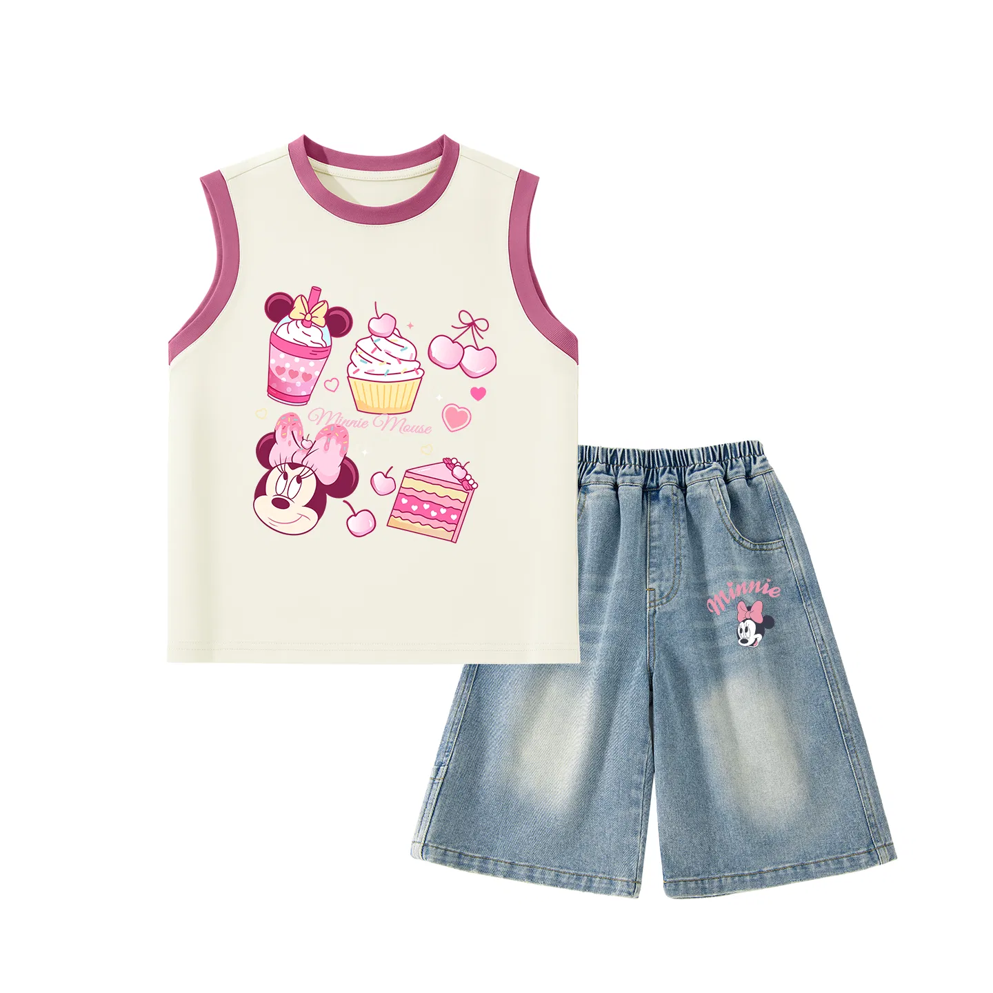 Детский спортивный костюм с круглым вырезом, тянущийся, Disney, Diverse Rose Red+Lifting Eye K Denim Blue — фото 4