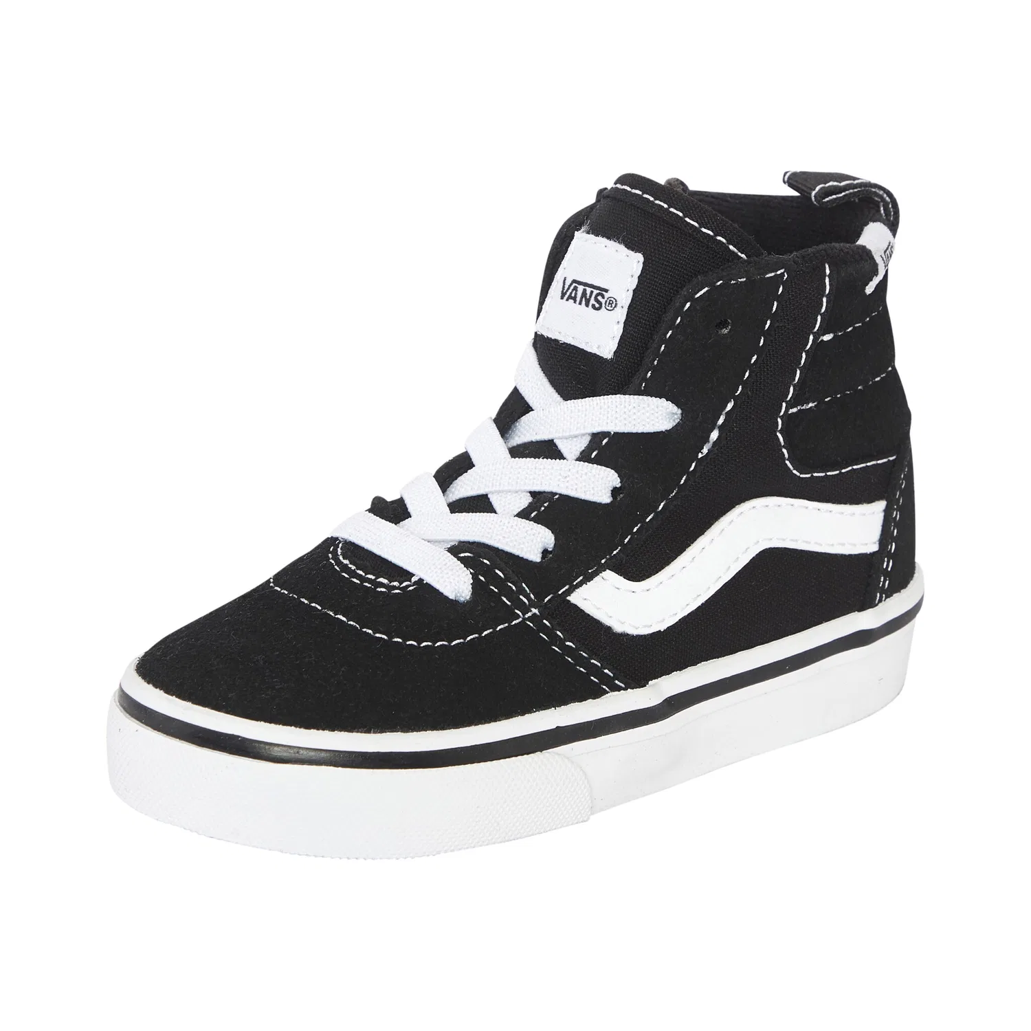 Детские кожаные кроссовки на молнии Ashwood Hi Decon Side Zip Vans, Black/White