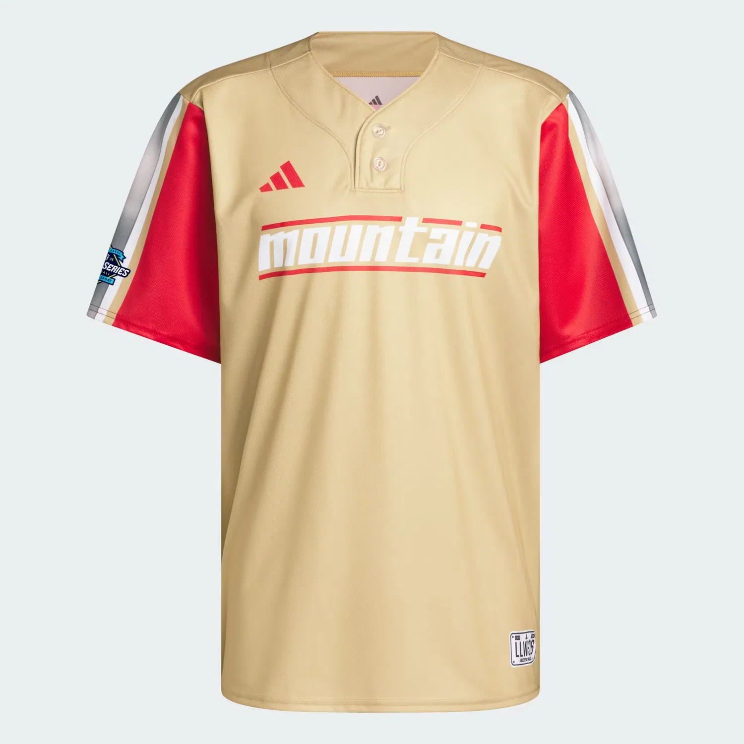 Бейсбольное джерси с быстросохнущей тканью Mountain Little League World Series Replica Adidas Performance, песочный/красный — фото 4