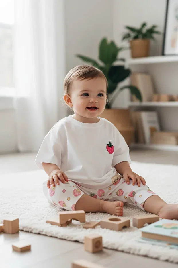 Детская футболка для мальчиков с вышивкой арбуза Elias Baby, White — фото 2