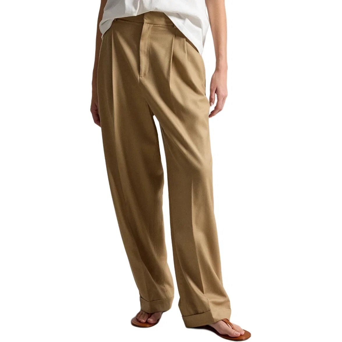 Женские классические брюки повседневные Polo Ralph Lauren, Camel — фото 4