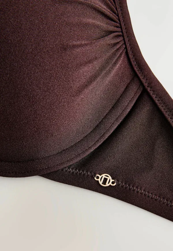 Топ бикини с пайетками Padded wired beaded Next, chocolate brown high shine, коричневый/шоколадный — фото 4
