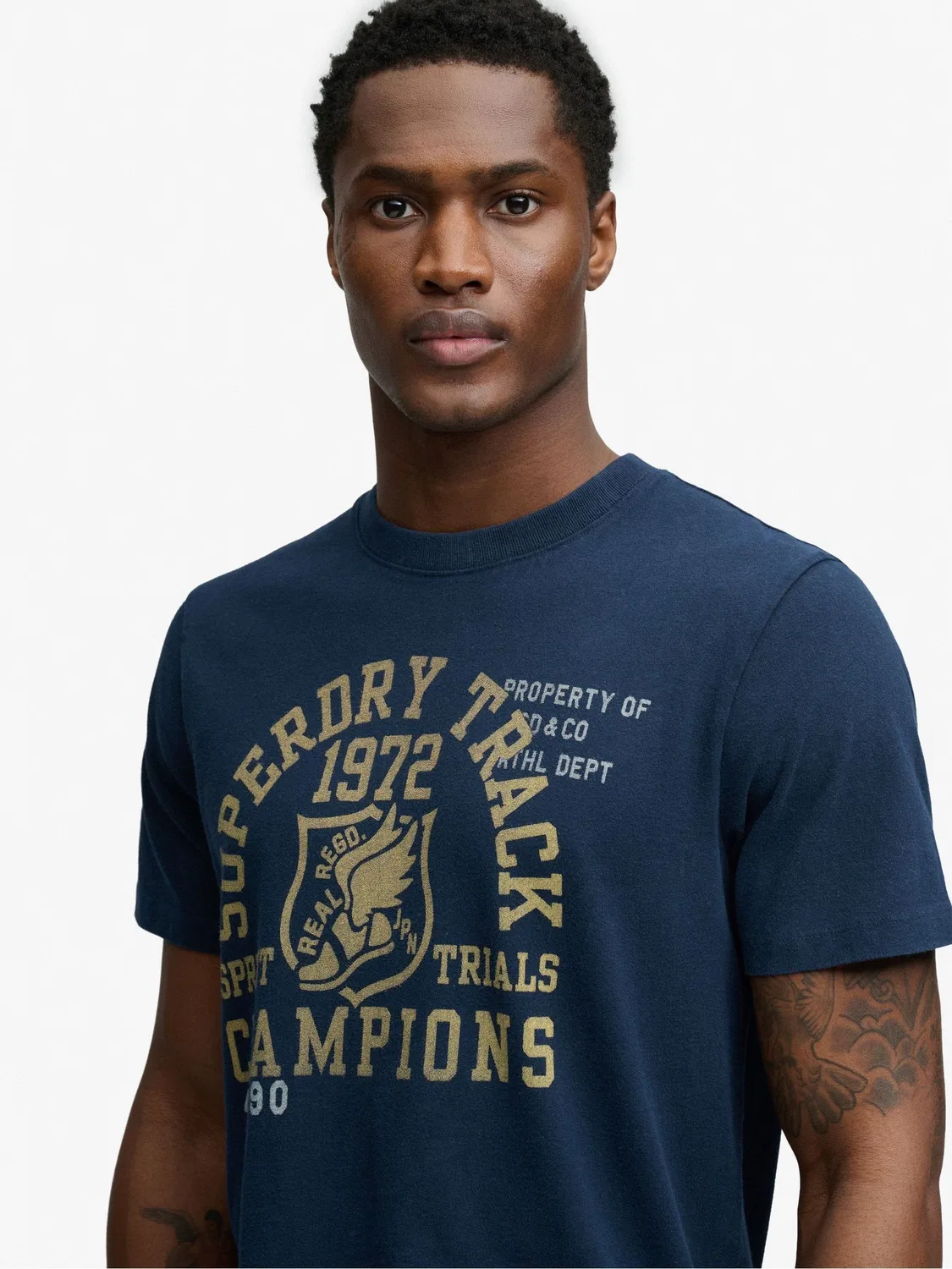 Футболка Superdry Vintage Prep Relaxed, синяя — фото 4
