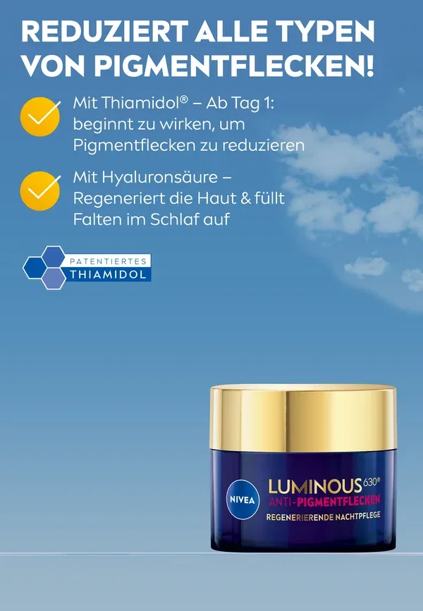 Ночной крем для лица против пигментации Luminous630 Anti-pigmentflecken Regenerierende Nachtpflege 50ml Nivea 50 мл — фото 3