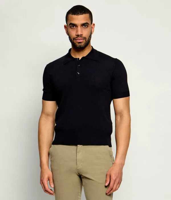 Мужское поло Regular Fit AMI Paris, черный