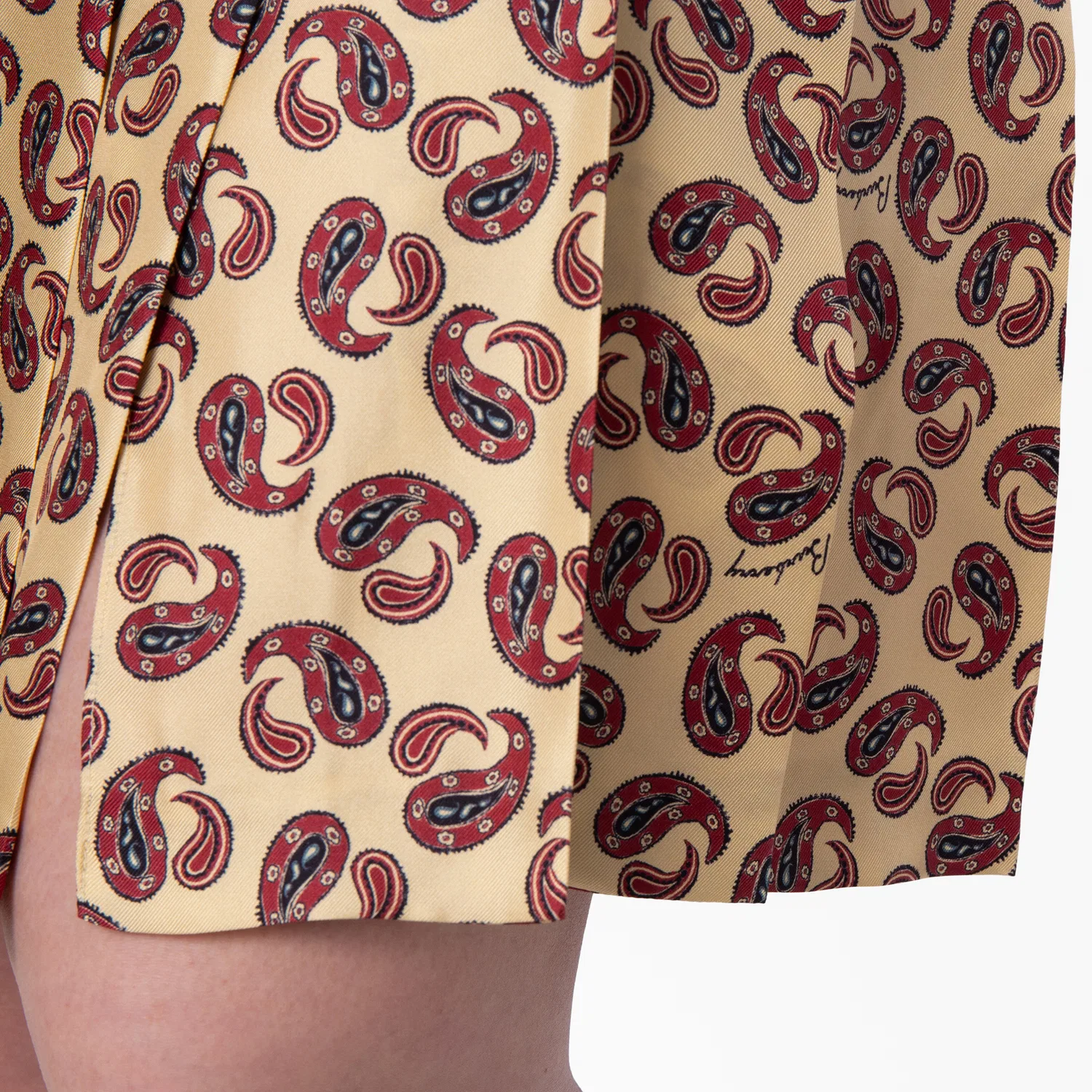 Юбка плиссированная миди с принтом Paisley Print Pleated Midi Skirt Burberry, Sandstone Ip Pattern — фото 3