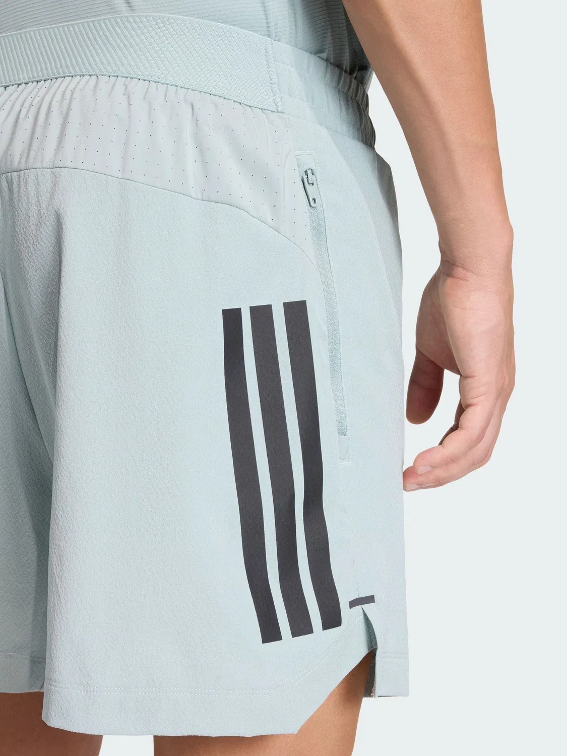 Шорты D4T PrimeLift 3 Stripes adidas, зеленые — фото 3