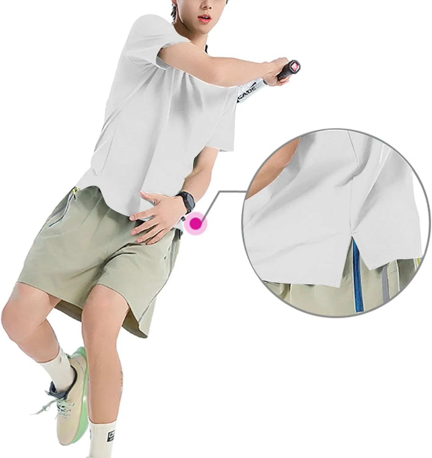 Мужская футболка с круглым вырезом хлопковая Casual Summer Basic Tee, White — фото 4