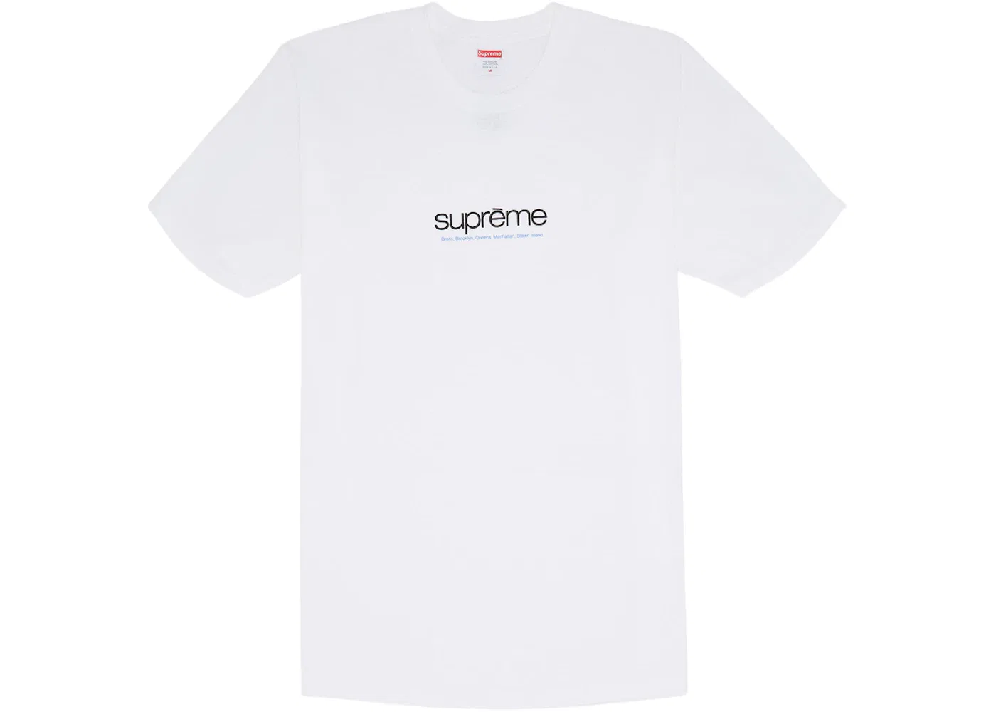 Мужская футболка с принтом Supreme Five Boroughs Tee, White