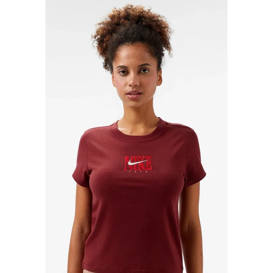 Футболка женская Slim Phoenix Nike, Бордовый — фото 3