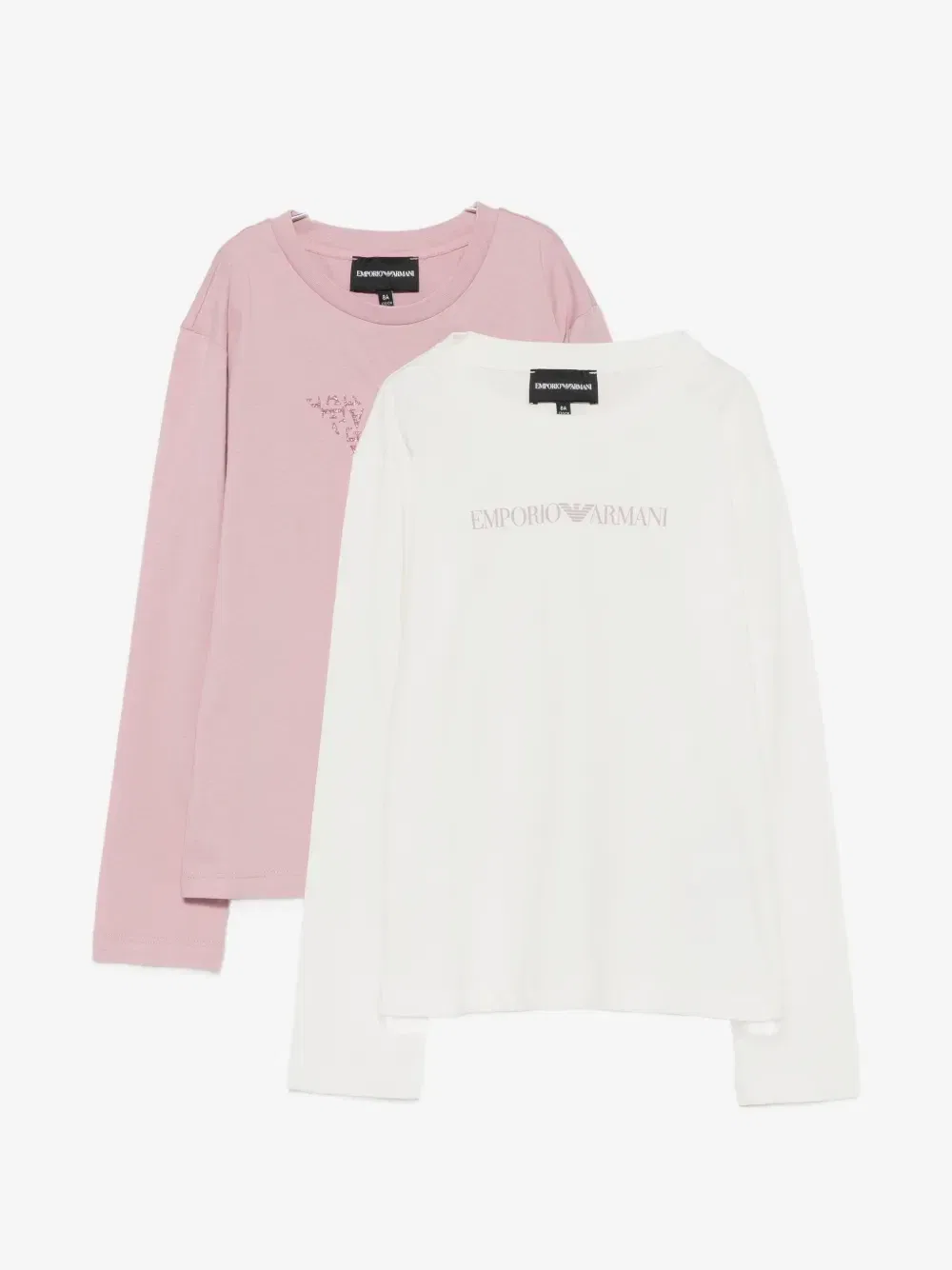 Комплект футболок с логотипом (из двух штук) Emporio Armani Kids, розовый