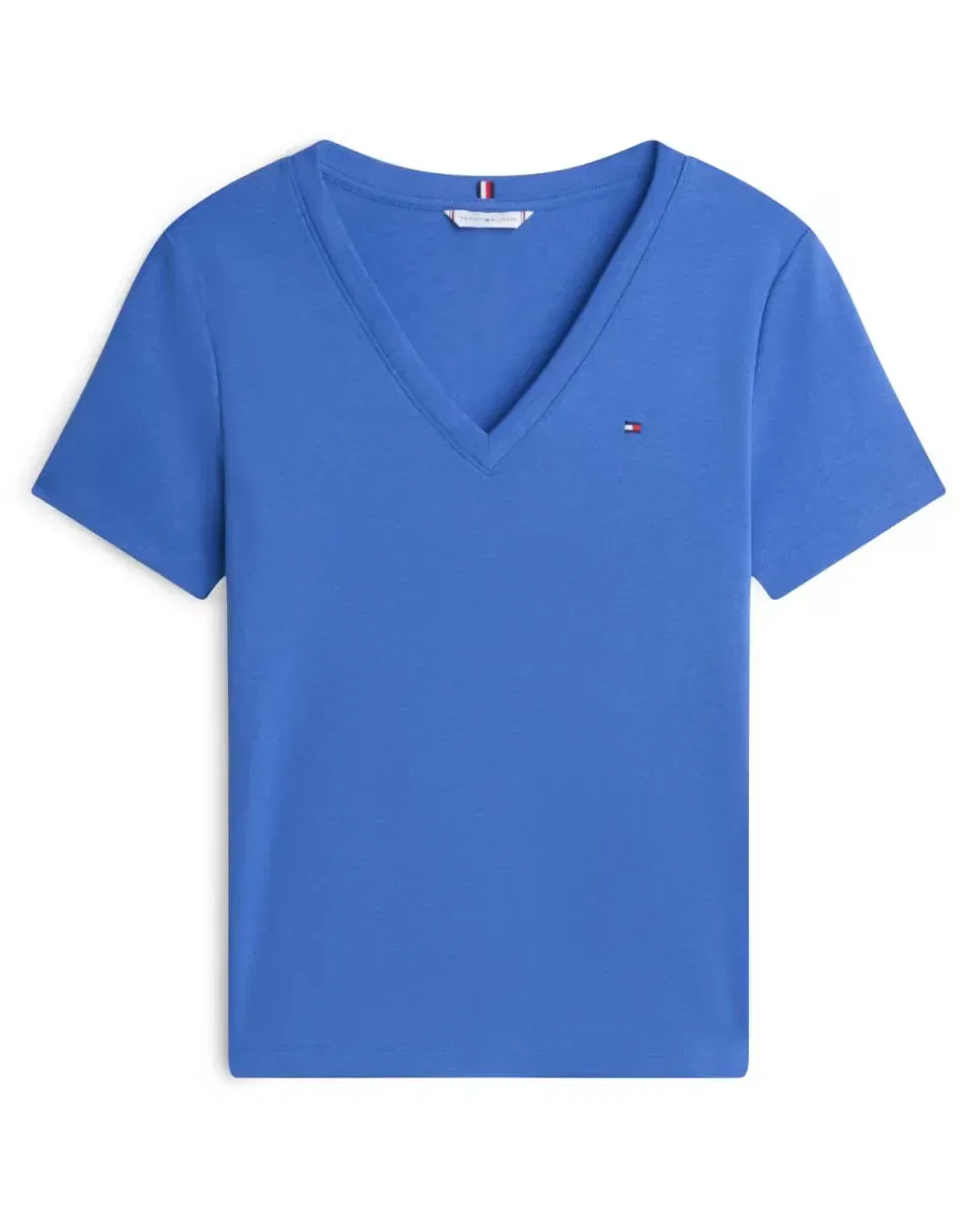 Женская футболка хлопковая с принтом Tommy Hilfiger, Azul Índigo — фото 4