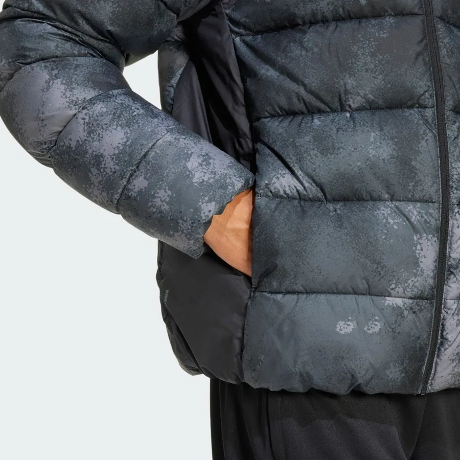 Мужской утепленный пуховик с капюшоном CLIMAWARM Sportswear JV7714 adidas, Черный — фото 4