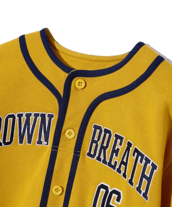 Лонгслив детский с принтом, Kids baseball layered crewneck Brownbreath Kids, желтый — фото 4