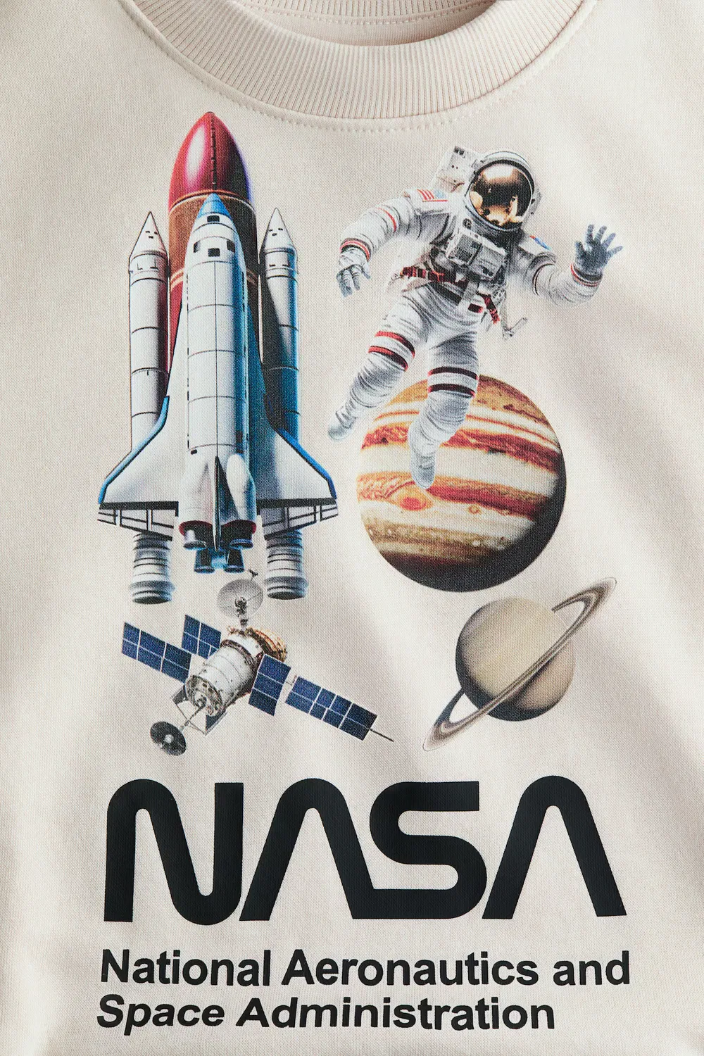 Толстовка с принтом H&M, Hellbeige/Nasa — фото 4