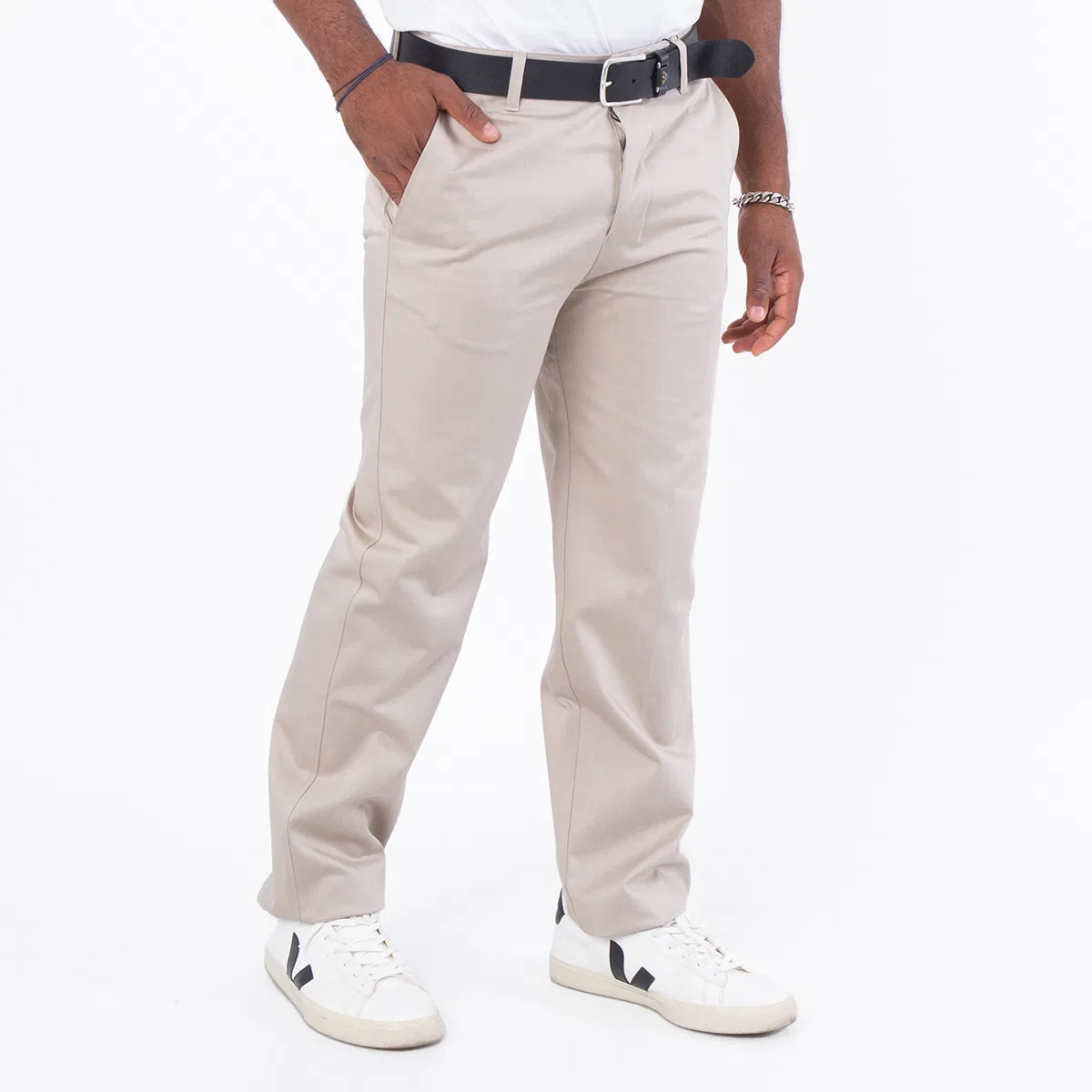 Брюки чино прямого кроя Ami Paris Straight Chino Trousers Ami Paris, Beige — фото 3