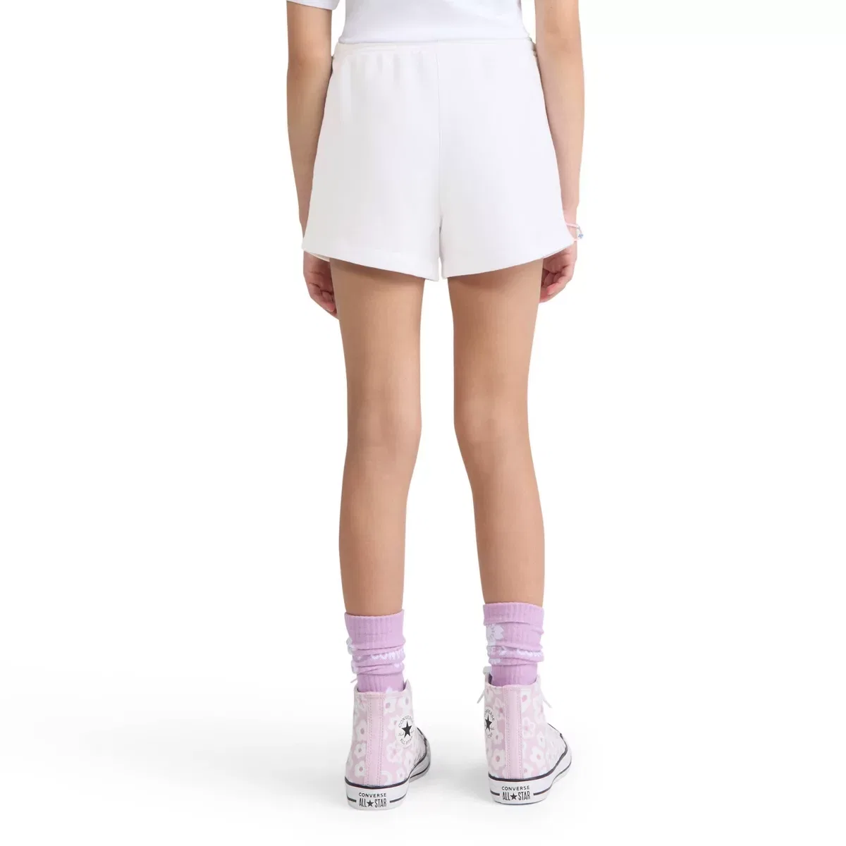 Детские шорты для девочек из футера с завязками Converse, White — фото 2
