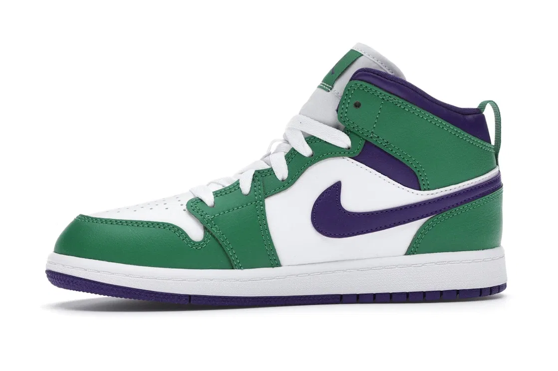 Детские кроссовки Lifestyle Jordan 1 Mid, Aloe Verde/White-Court Purple — фото 3