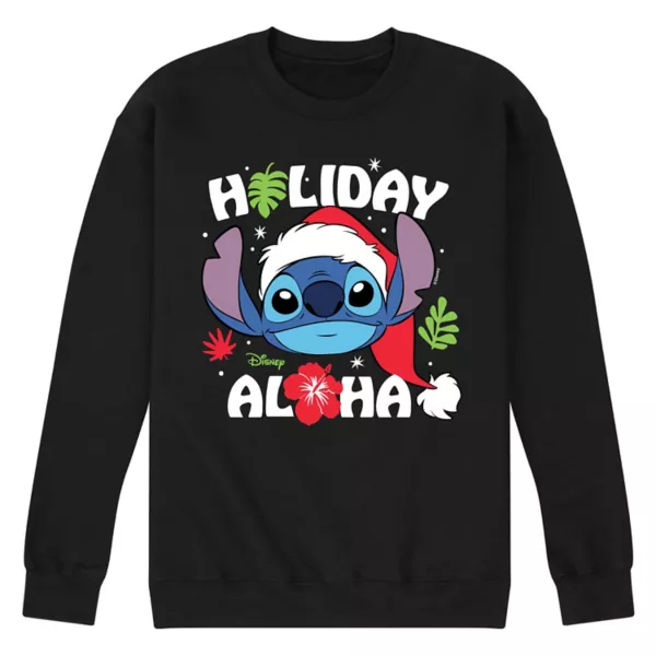 

Флисовая толстовка с алоха для мужчин Lilo & Stitch праздничная Disney, черный
