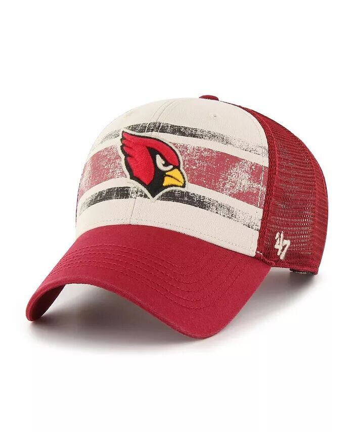 

Мужская кремовая регулируемая кепка Arizona Cardinals Breakout MVP Trucker с эффектом потертости '47 Brand, бежевый