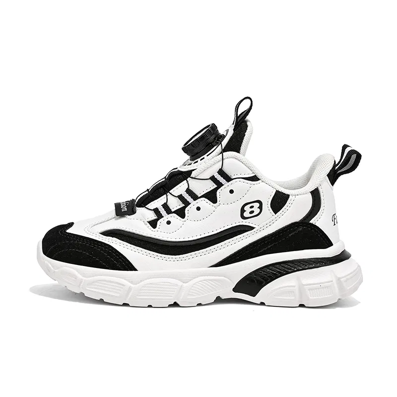 Детские повседневные кроссовки с закрытым носом VENICEW, White Black