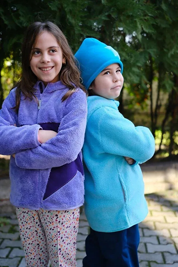 Детская куртка для девочек с принтом Lilac star wellsoft/polar jacket Jo&Juke, Lilac — фото 4