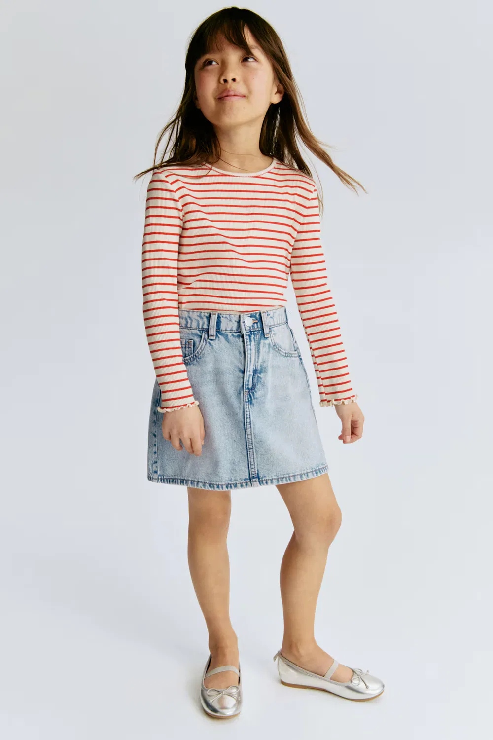 Джинсовая юбка H&M, Helles Denimblau