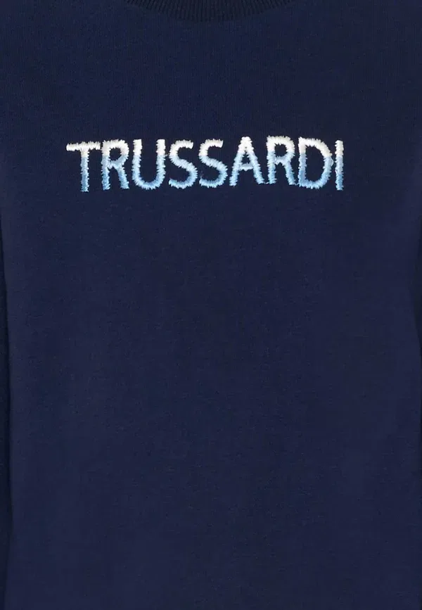Худи хлопковое Sweatshirt Tru Trussardi Junior, синий — фото 3