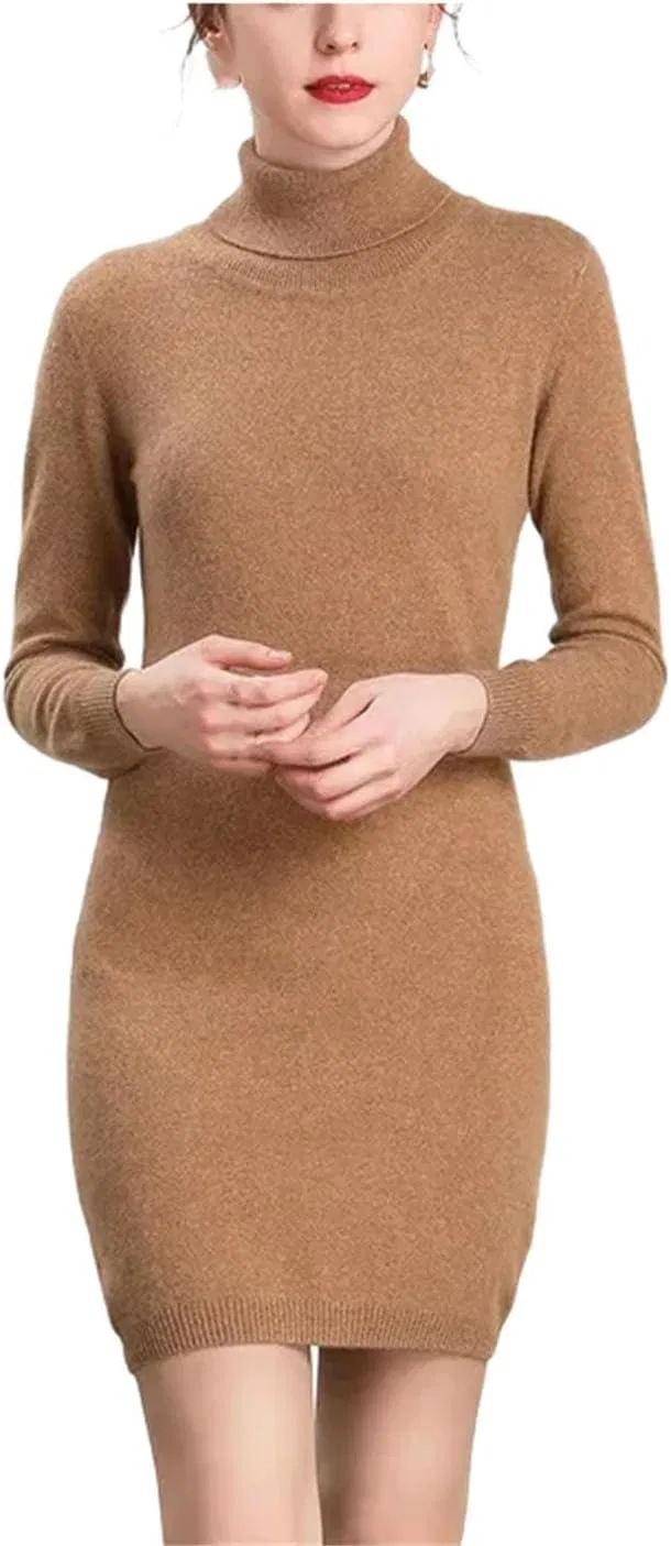 Женское шерстяное платье миди Regular Neckline, Golden Camel