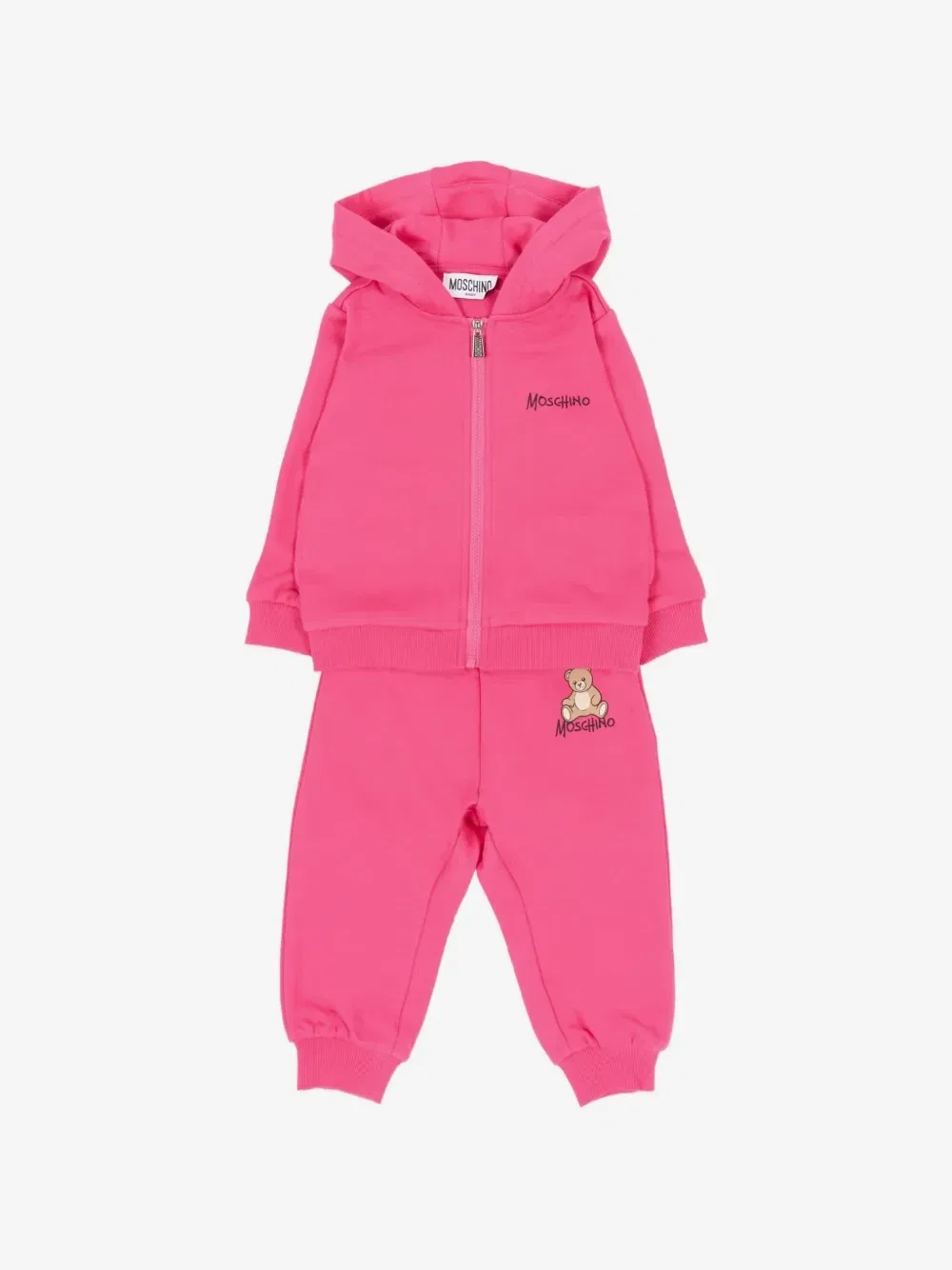 Спортивный костюм с принтом медвежонка Moschino Kids, розовый